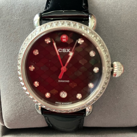Michele CSX Diamond and black irredesent face watch w/day of the month c… - Picture 7 of 14
